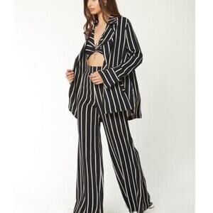NWT Flynn Skye Size XS Blair Black White Stripe Blazer Jacket